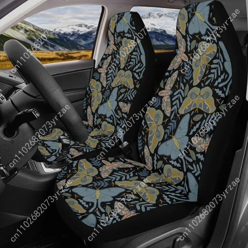 

Witchy Moth Ferns Car Seat Covers Universal Environmentally Friendly Interior Decorations Comfortable Breathable Car Seat Covers