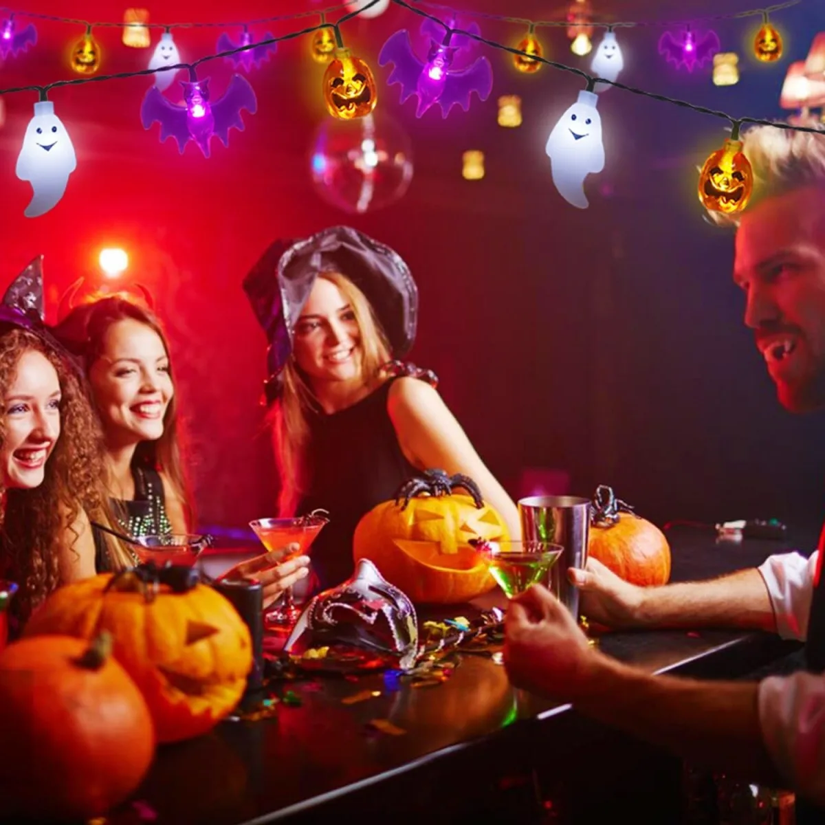 1 قطعة 20/30 LED هالوين الخفافيش اليقطين شبح الشمسية سلسلة ضوء مع 8 طرق الإضاءة للمنزل حديقة ساحة مرور ديكور الهالوين #6