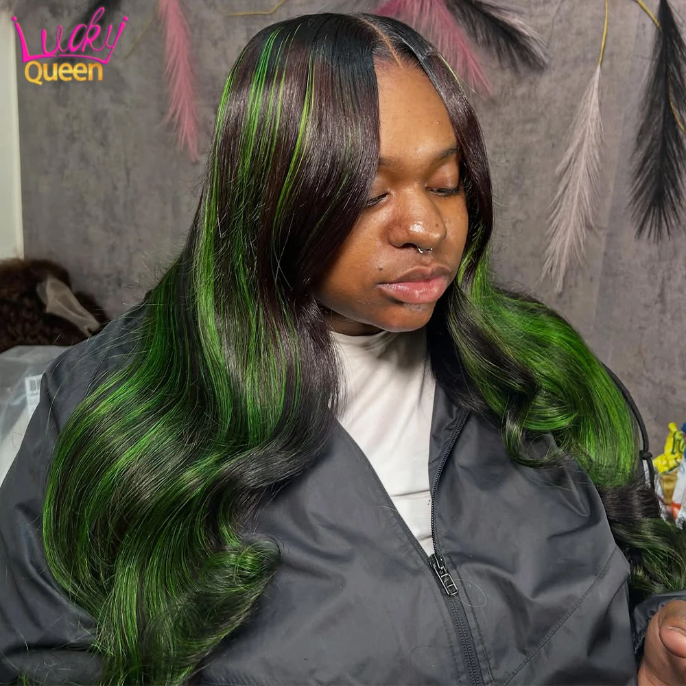 

New Upgrade Highlight Green 5X5 Closure Real Hair 13x6 13x4 HD Lace Front Human Wig For Women Pre Plucked Body Wave Glueless