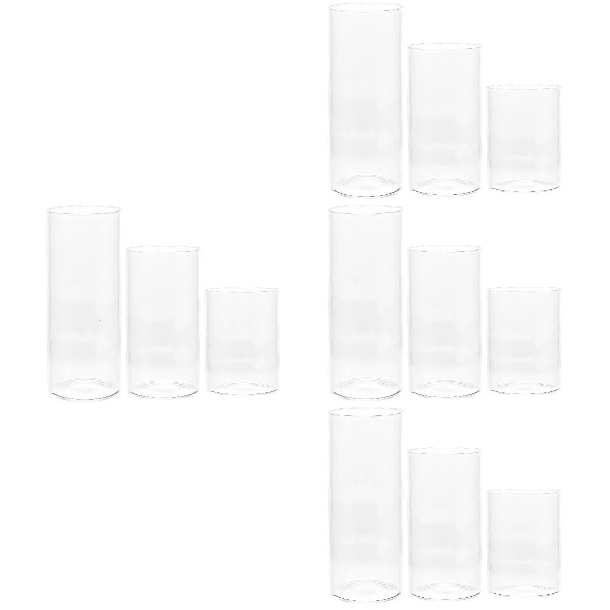 12 pcs Glass Chimney Glass Shelf Windproof Protectors Hurricane Holders Cover Small Shades Jar Candles Pillar