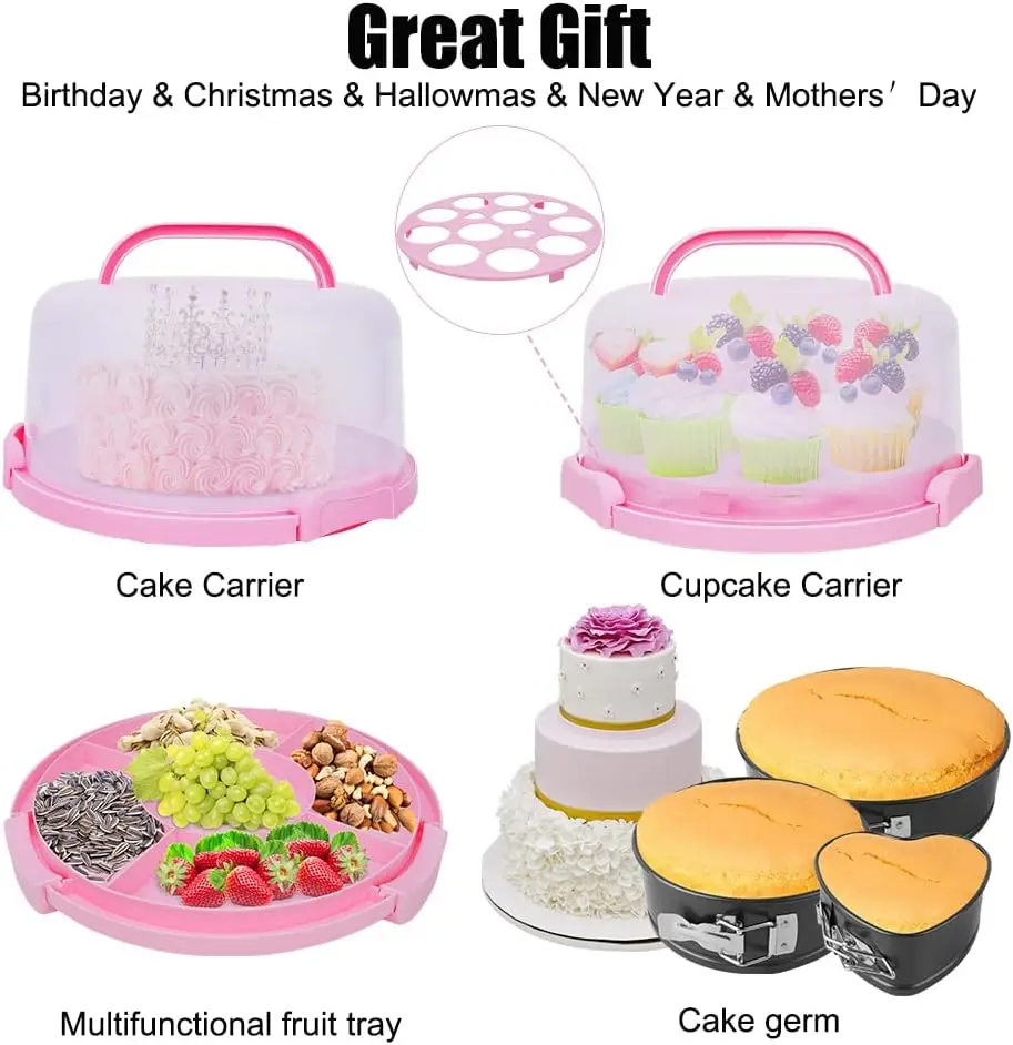 

Cake Decorating Kit,635 Pcs Decorating Supplies With 3 Springform Pan Sets Icing Nozzles Rotating Turntable Cake Topper Piping