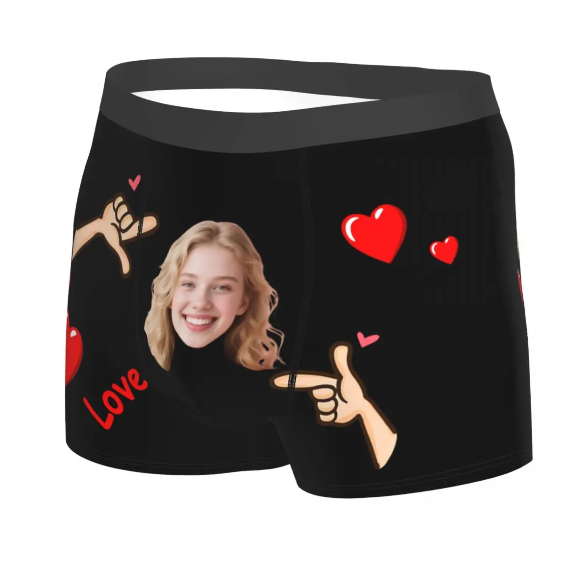 Personalized Custom Face Photo Valentine'S Day Underwear Male Birthday Gift For Boyriend Boxer Briefs Shorts Panties Underpants
