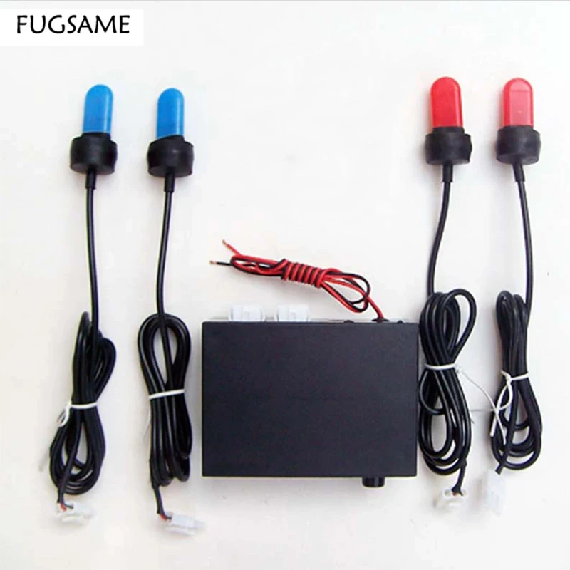 

FUGSAME Car Strobe Lights LED Flash Warning Police Firemen Auto Fog Light Strobe Daytime Running DRL Lights White Red Blue