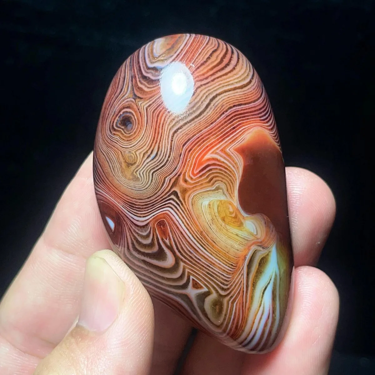 Banded Agate Desert Treasure, Pocket Stone, Polished Tumbled, Desk Decor, Natural Stone, Crystal Collection, Table Display