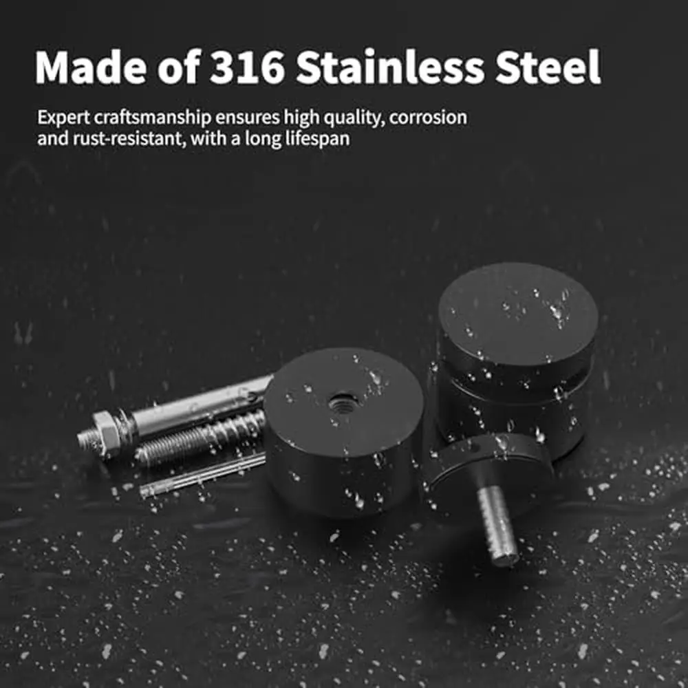 Stainless Steel Glass Standoff Kit 2"x2" Heavy Duty Balcony Stair Balustrade Mounts 4 Pack