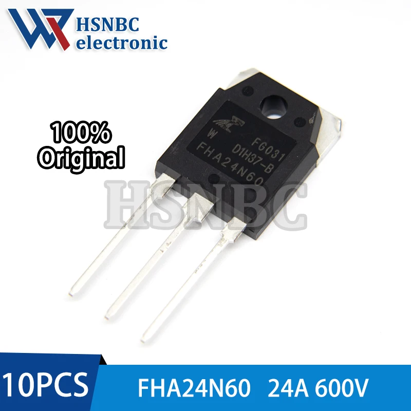 

10PCS FHA24N60 24N60 FHA24N60W TO-3P 600V 24A N-Channel Power MOSFET Transistor 100% New Original