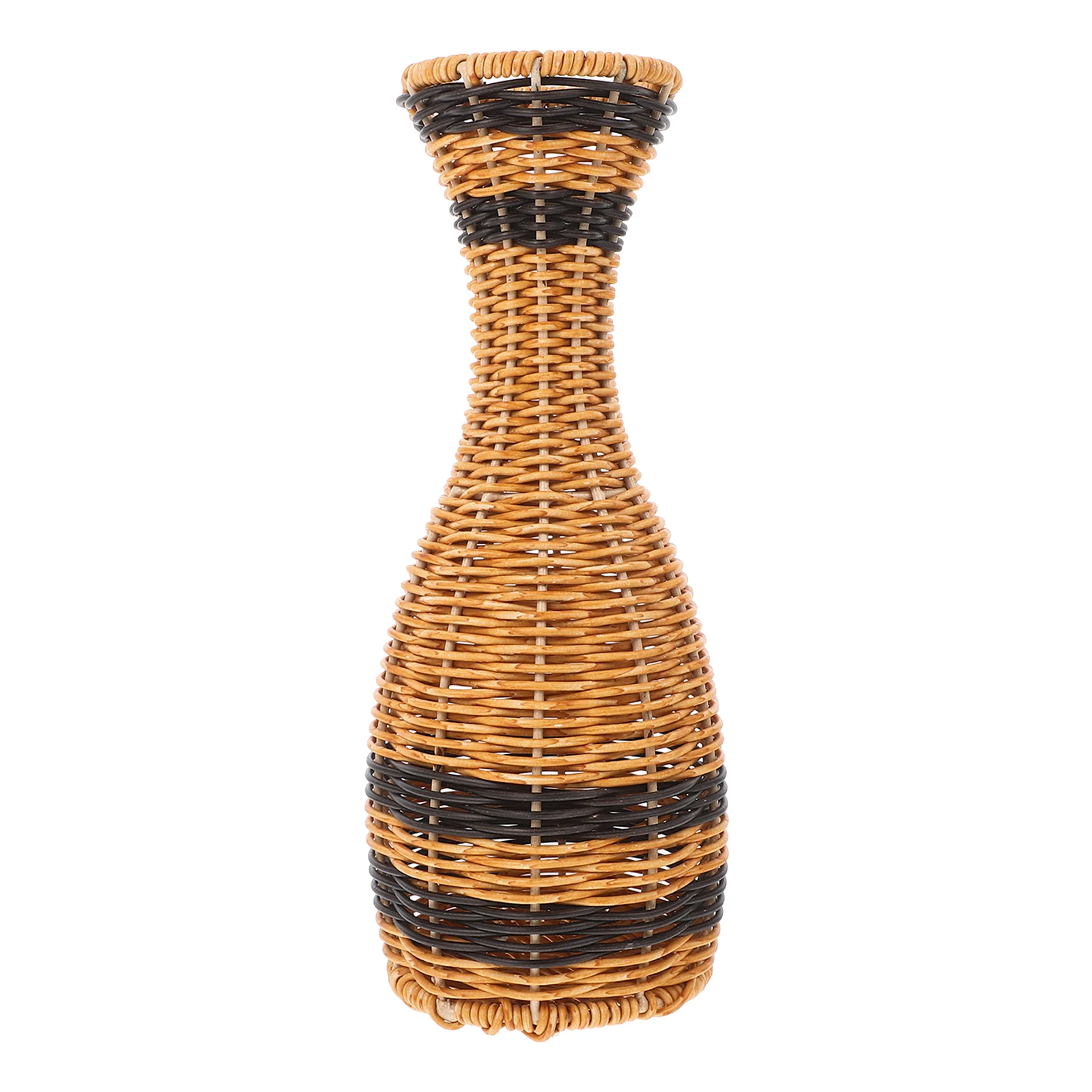 

1pc Braided Vase Handmade Woven Container for Dried Fresh Flowers Vintage Decor Rustic Floor Office Plastic Garden
