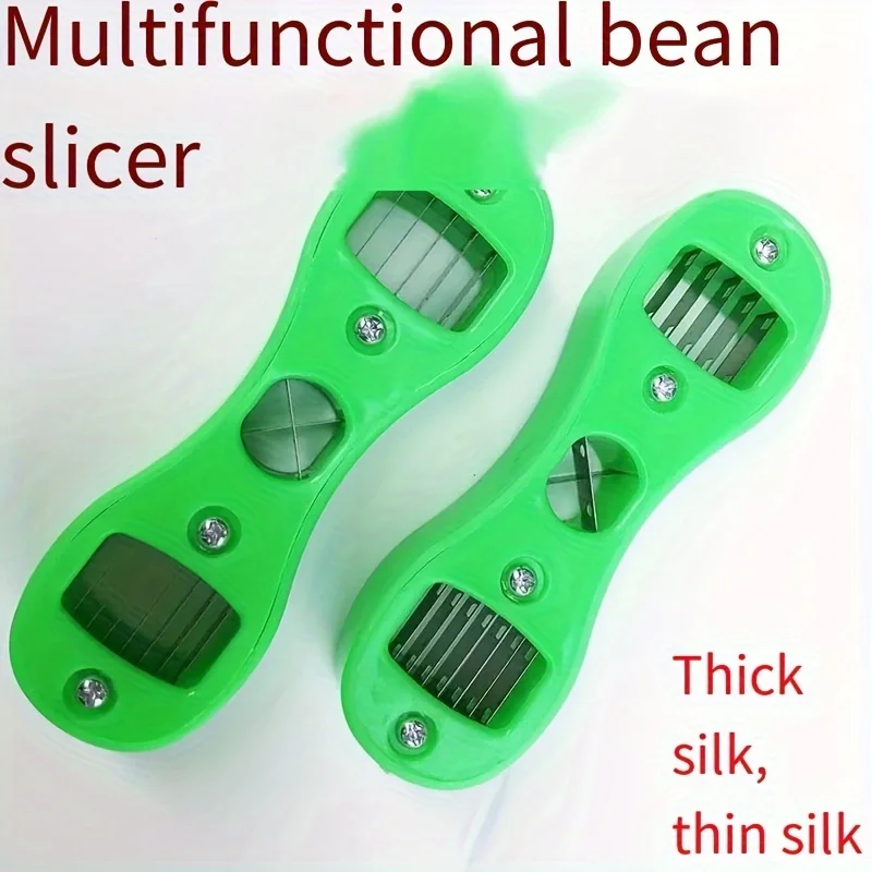 Green Bean Slicer: 10.5cm/4.13in Long and 3.4cm/1.34in Wide, Plastic Kitchen Gadget for Effortless Slicing