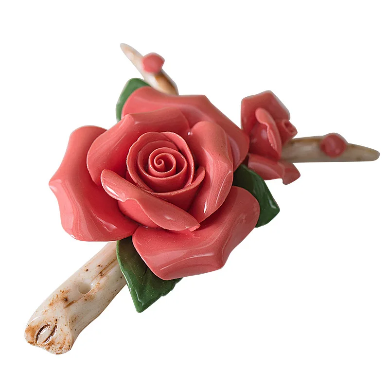 

Ceramic hand-squeezed rose fragrance insert decorative small ornament, home indoor living room, tea table bedroom Zen tea pet