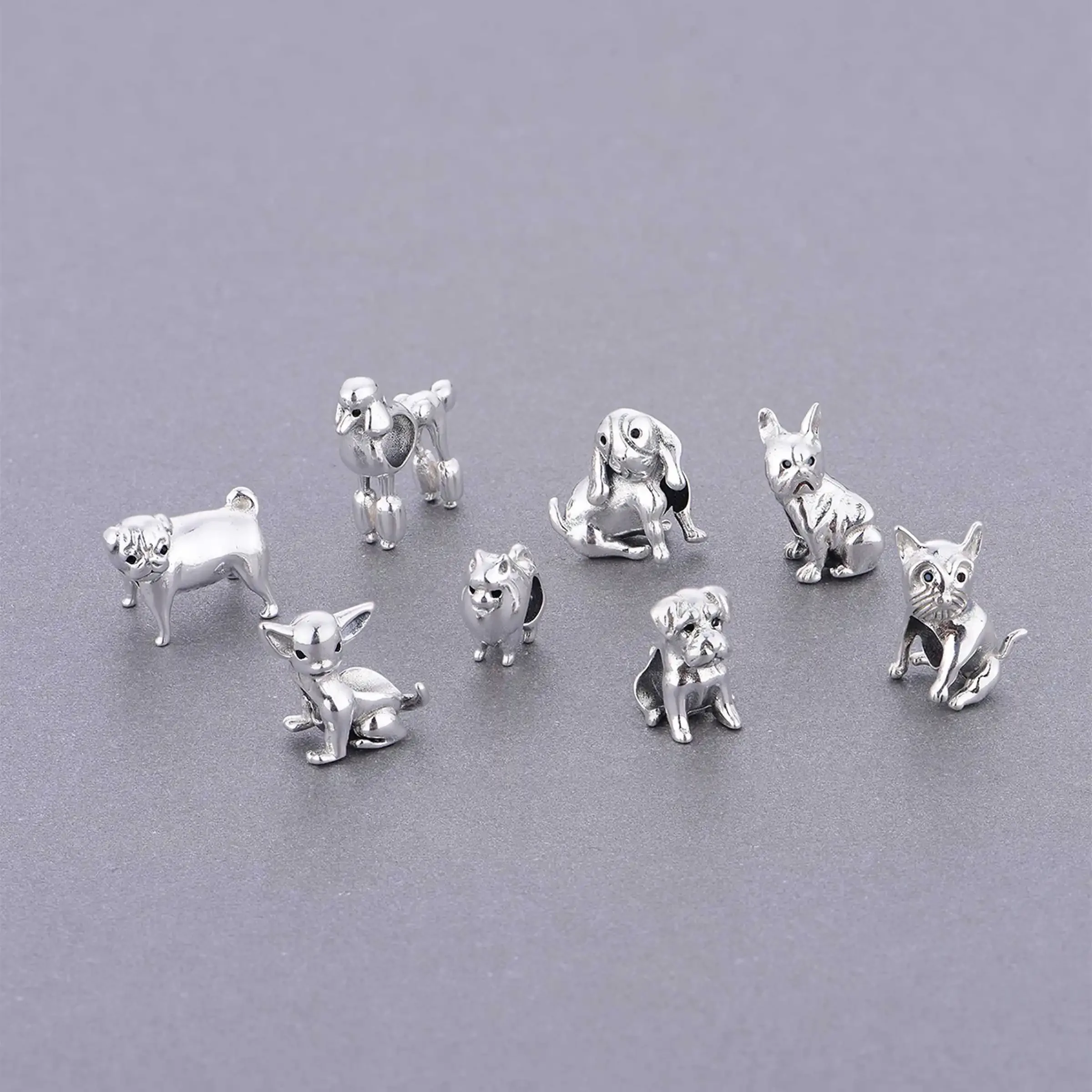 

Fit Original Pan Charm Bracelet 100% 925 Sterling Silver Yorkshire Schnauzer Dachshund Dog Poddle Pug Bead For Making Berloque