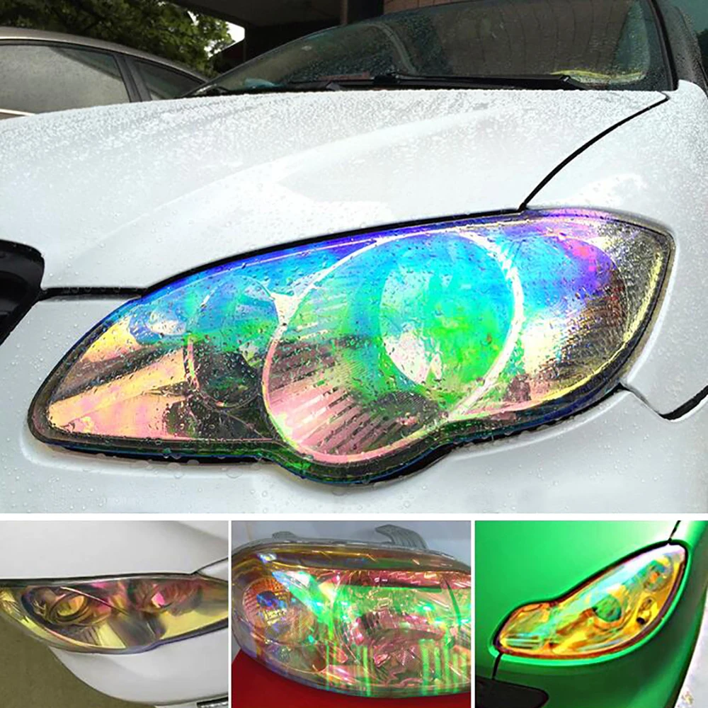 30*100 سنتيمتر Charmeleon السيارات التصميم المصابيح الأمامية سيارة المصابيح الخلفية شفافة أضواء الفينيل فيلم تغيير لون ملصقات السيارات الملحقات #5