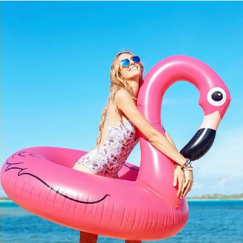 Rooxin Inflatable Flamingo Swimming Ring for Adult Teens Swimming Circle Floating Ring Inflatable Pool Floats Toys Beach Party