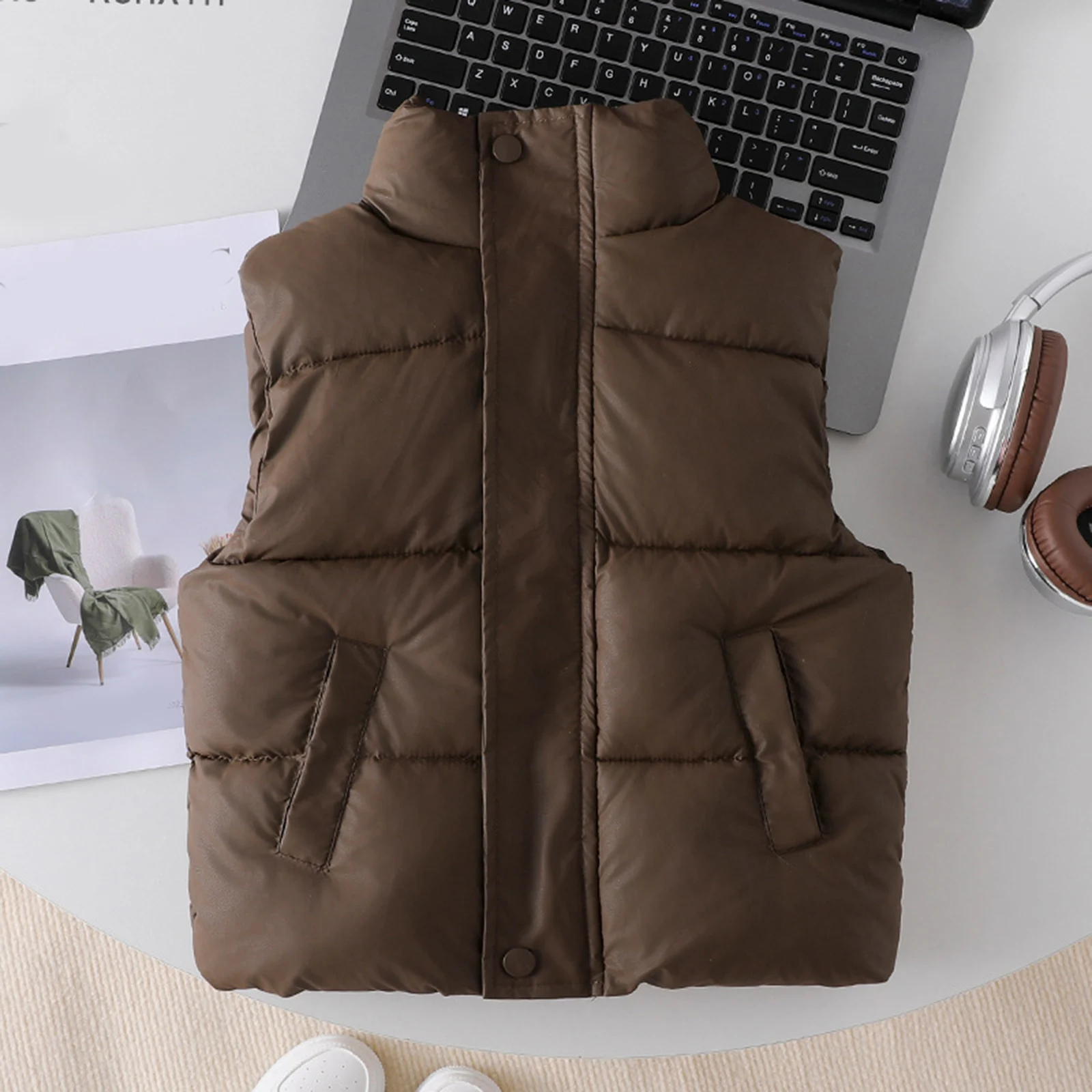 

Boys Winter Coat 5t Childrens Comfortable And Warm Hooded Vest With Thick Fleece For Boys And Girls Boys Winter Coat with Liner