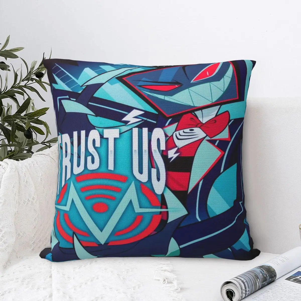 Decorative Pillowcases Hazbines Hoteles Alastor Vox 2 Merch Home Throw Pillow Case Cover Zipper Multi-Size Dropshipping
