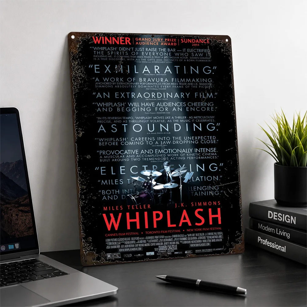 Whiplash Drummer With Reviews Printed Poster Typography Wall Art For Media Room Personalized Aluminum Metal Sign Collector Gift