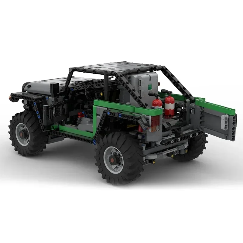 MOC-Bloco Modular Jeep Trailcat, Modelo de Carro 4x4, Tecnologia De Montagem De Tijolos, Veículo Off Road, Brinquedo, Presentes De Férias, DIY