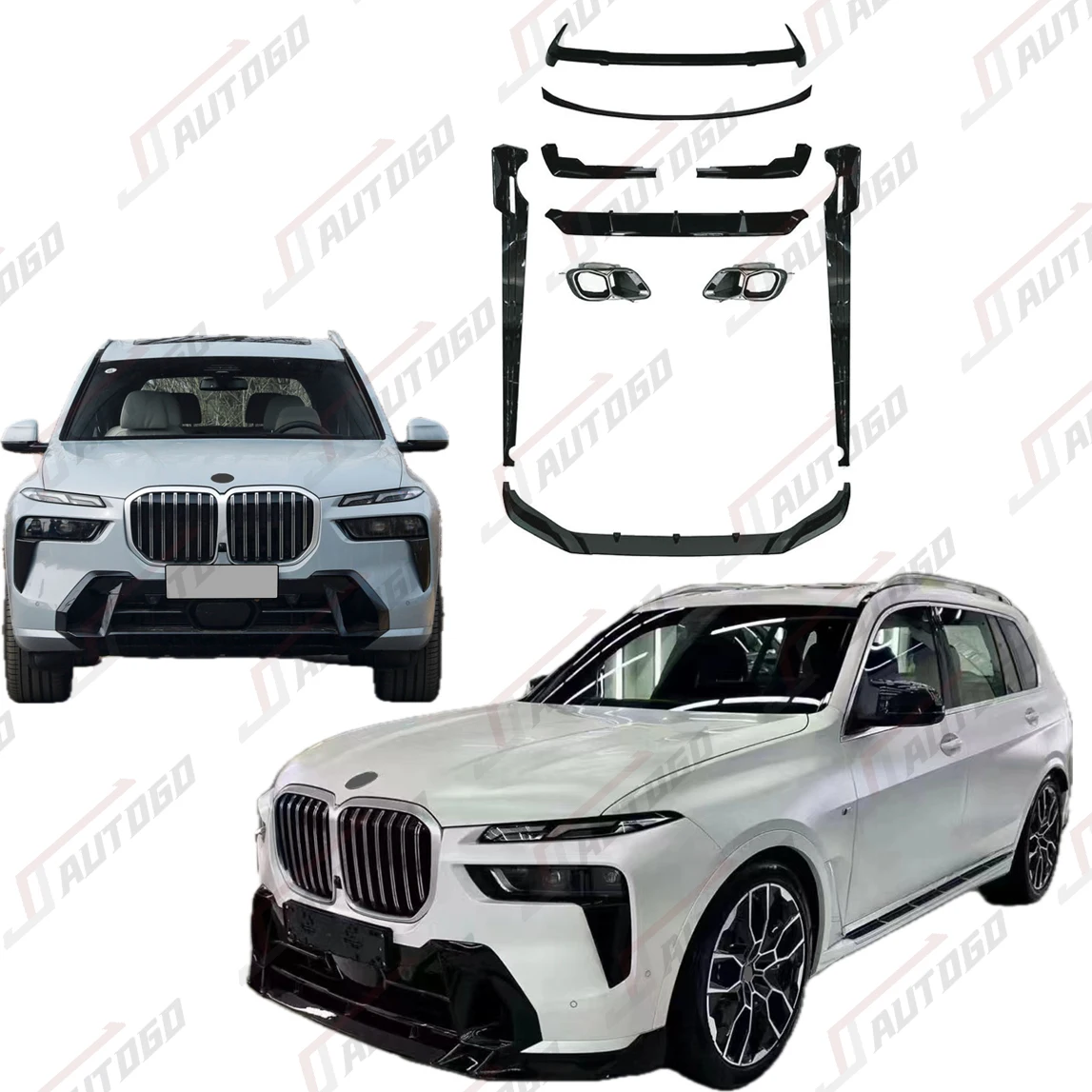 

2025 High Quality Aero Kit Front Lip Rear Lip Rear Diffuser Side Skirt Spoiler For BMW X7 G07 M-Tech LCI Aero Kit 2023+ Assembly