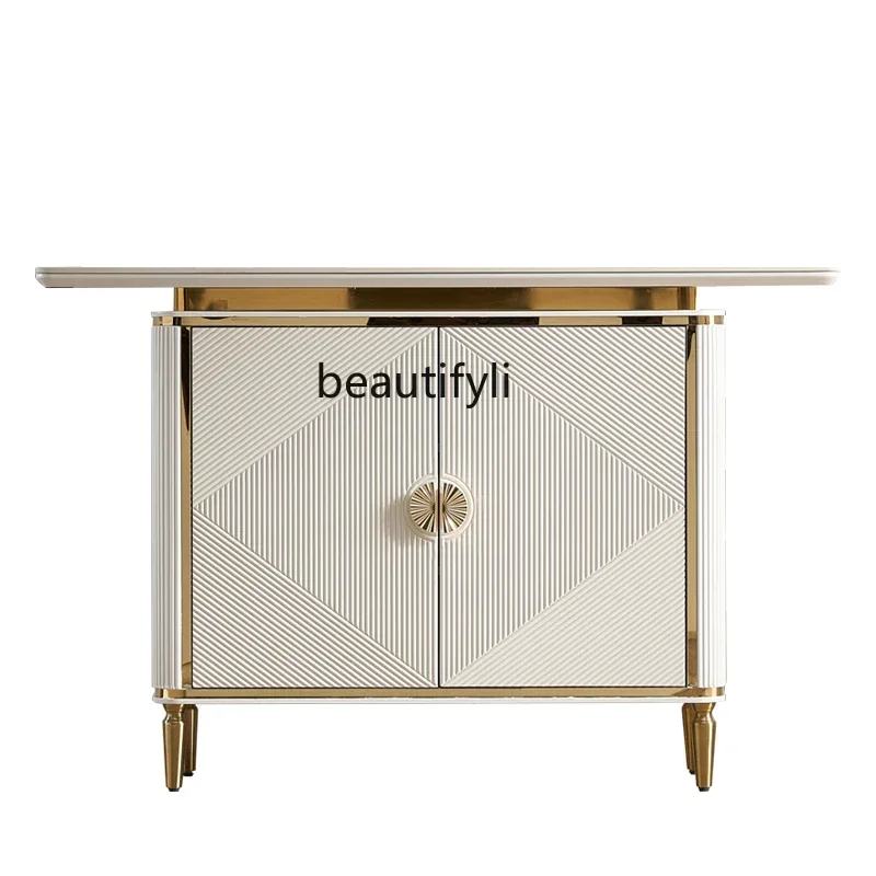 E153 Italian Style Light Luxury Rock Slab Entryway Table Modern Minimalist Living Room Wall Cabinet Entryway Decorative Cabinet
