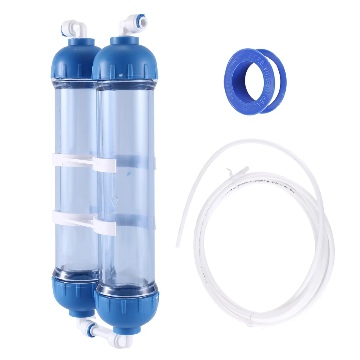 Water Filter 2Pcs T33 Cartridge Housing Diy T33 Shell Filter Bottle 4Pcs Fittings Water Purifier For Reverse Osmosis System