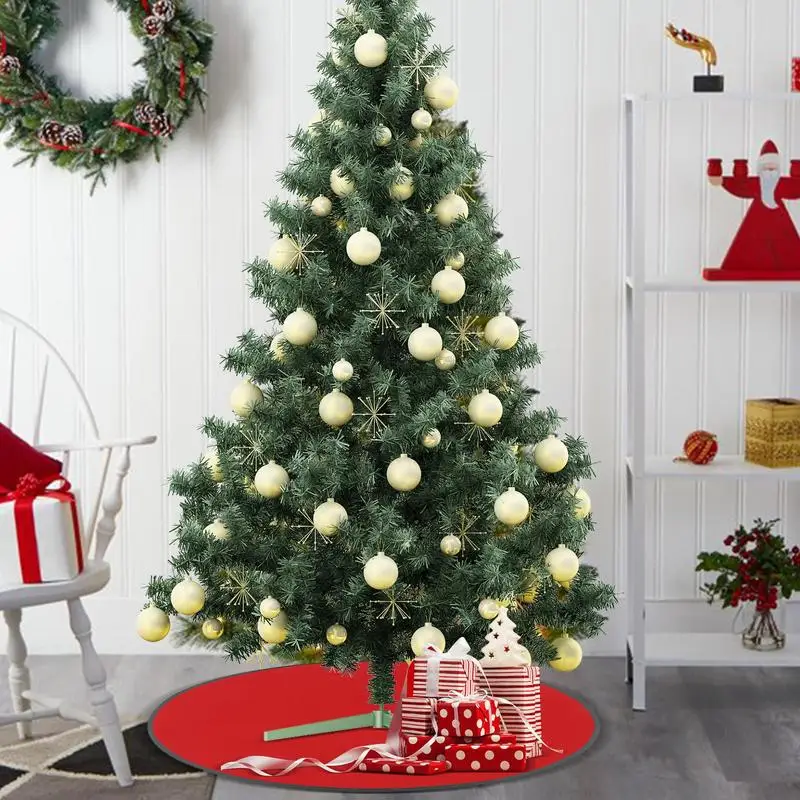 Reversible Christmas Tree Mat Waterproof Round Floor Protection Mat Christmas Tree Mat Red And Green Stand Pad Floor Rug For