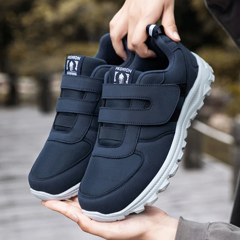 Diabetic Shoes for Men Comfort Walking Shoes for Elderly Swollen Feet Orthopedic Adjustable Double Strap Hook and Loop Sneakers