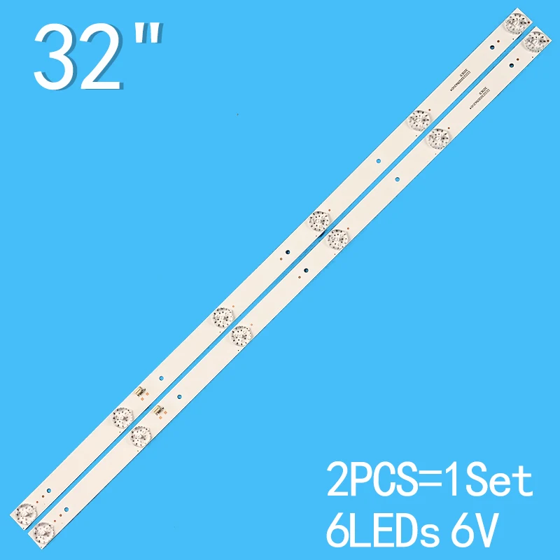 Bandes de rétroéclairage LED pour CC02320D562V08, règle de bandes, CC02320D562V08, 320L, 320E9, 2X6, 6S1P, 561, CC02320D562V04, 32E9, 2X6, 6 gible, 1210mm, 2 pièces