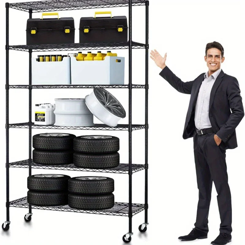 

18x48x82 6 Tier Wire Shelving Unit NSF Metal Shelf Storage Rack Adjustable