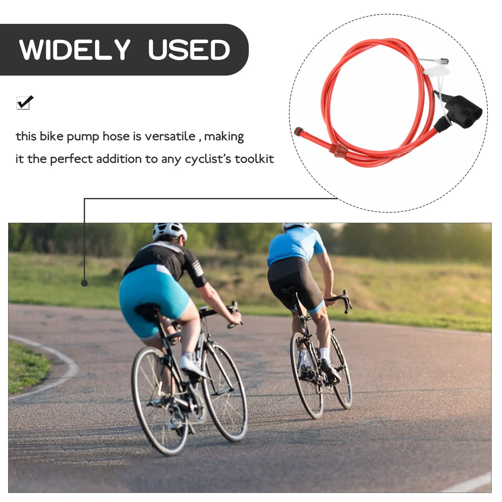 

Bike Pump Hose Anti Freeze Inflator Connecting Pipe Universal Reusable Bicycle Inflator Tube for All Valve Types Cycling Tool