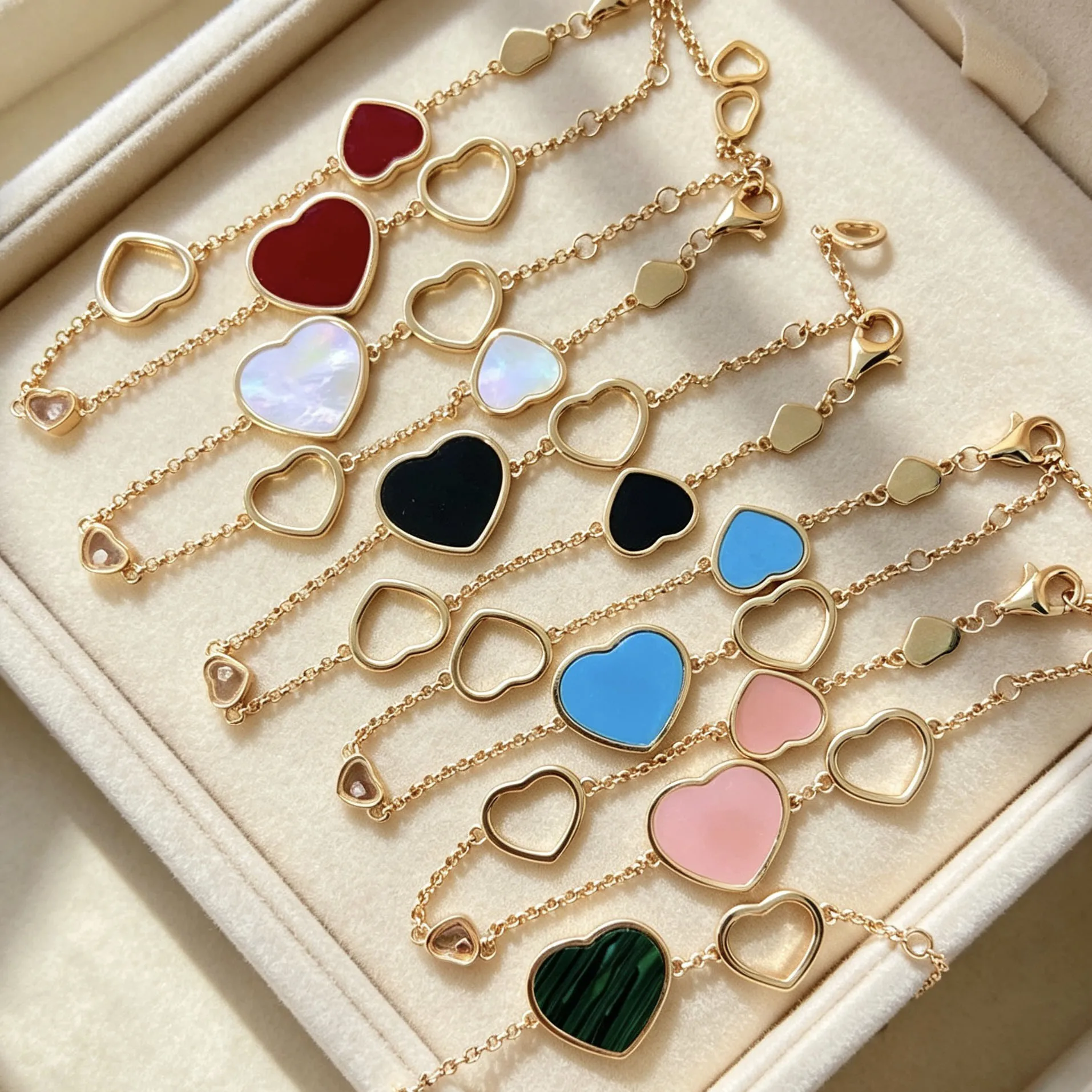 Heart‑Shaped Jewellery Women's Necklace Bracelet Earrings S925 Silver Plating Rose Gold 5A Zircon High-End Exquisite Party Gift