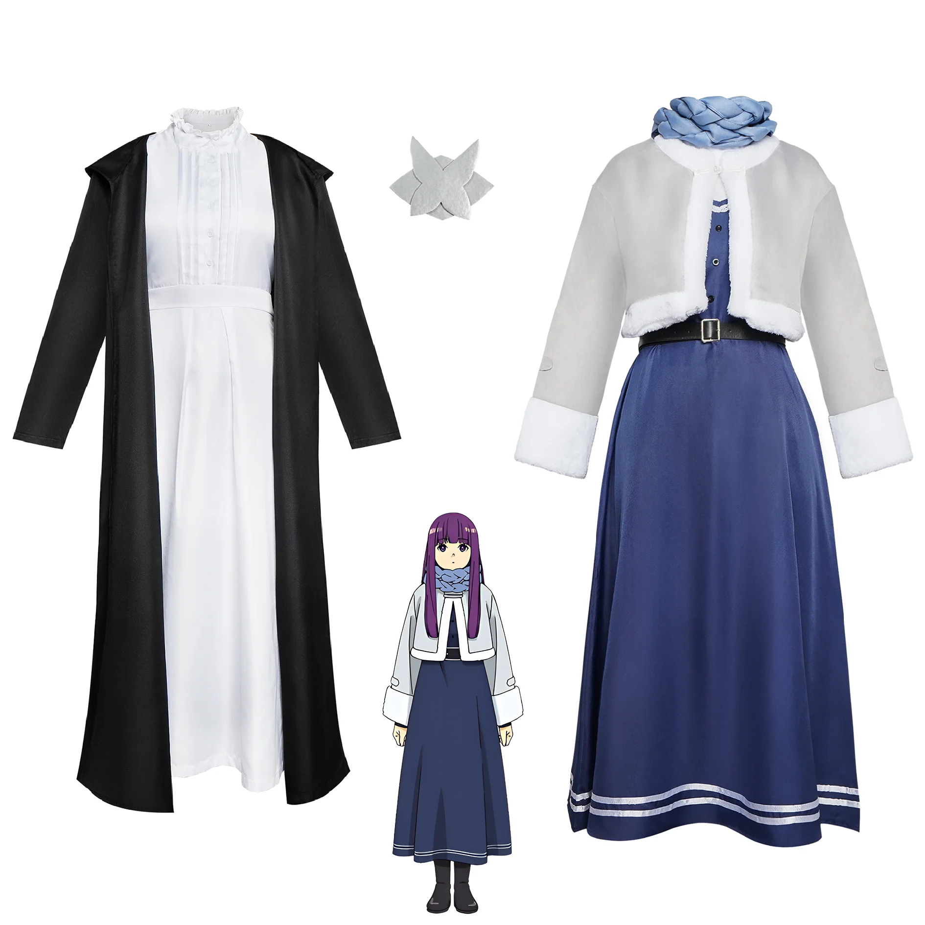 Image of Anime Beyond Journey's End Cosplay Kostüm Farn Umhang Mantel Kleid Uniform Farn Winter Anzug Halloween Party Roleplay Kleidung