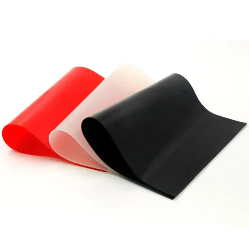 500X500mm Red/Black/White Silicone Coil High-temperature Resistant Board Flame Anti-static Insulation Thk0.5/1/1.5/2/3/4/5mm