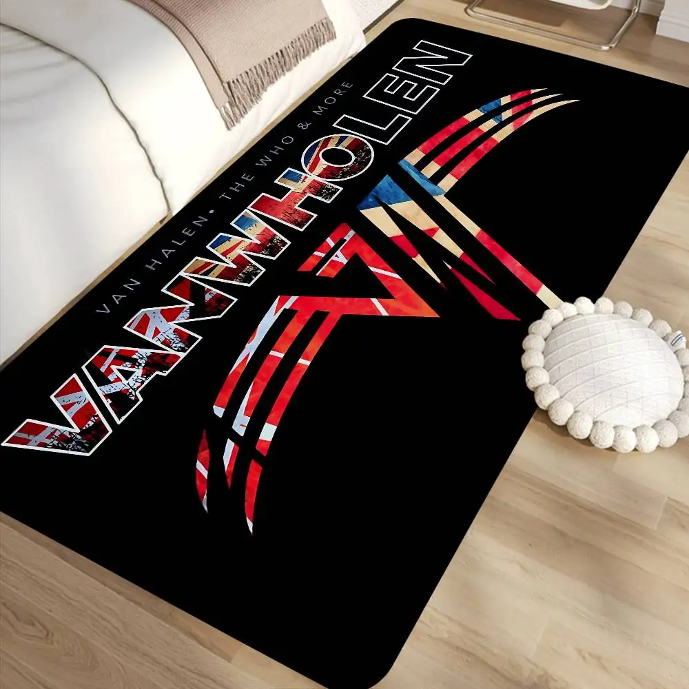70s Popular Rock V-Van Halen Bathroom Mat Kids Room Bedroom Decoration Balcony Anti-Slip Doormat Living Room Welcome Rug
