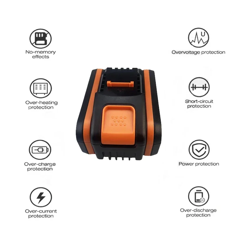 Worx baterai Lithium 20V 6,0 ah isi ulang WA3553 WA3553.1 WA3551 WA3570 asli untuk semua perkakas listrik dan taman WORX