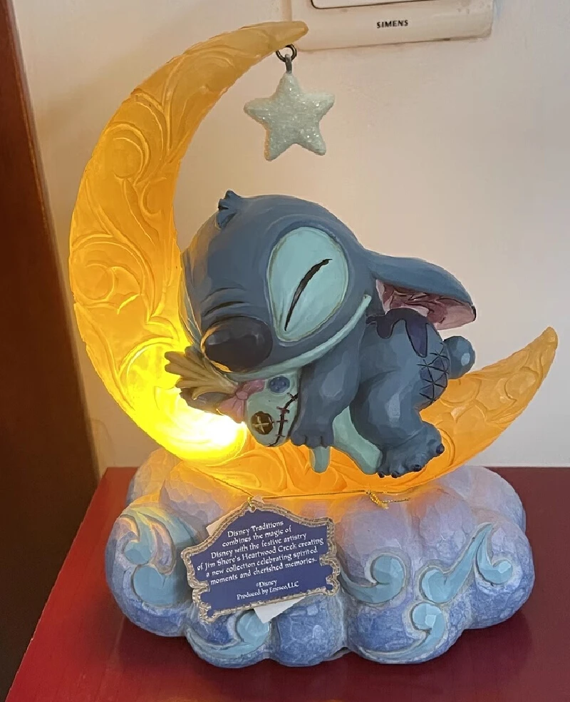 本物のディズニーステッチアクションフィギュアステッチおやすみナイトライトオーナメント照明可能クリエイティブカスタマイズされた誕生日ギフト