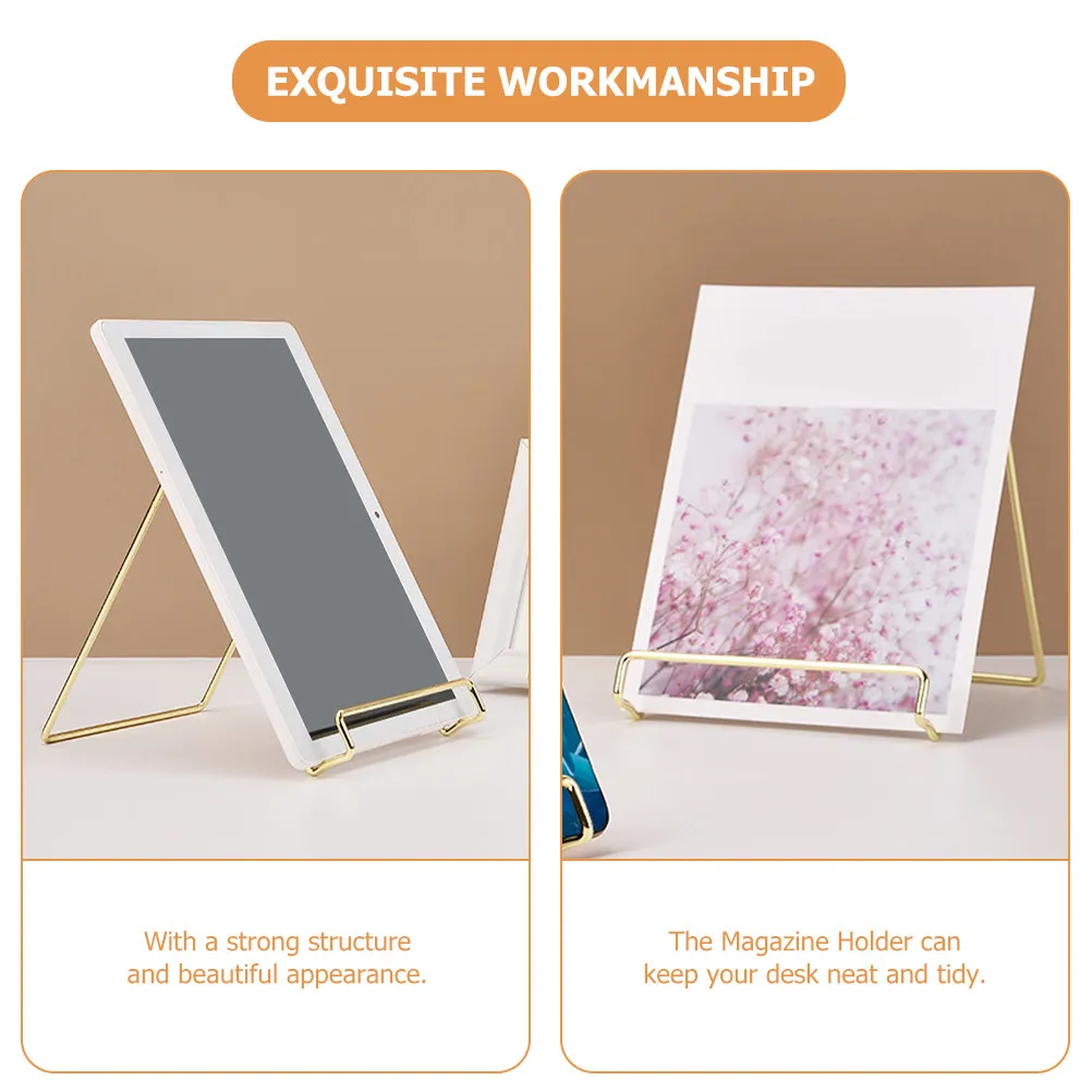 2Pcs Desktop Storage Rack Iron Art Book Stand Desktop File Organizer Magazine Holder Office School Book Shelf Newspaper Rack