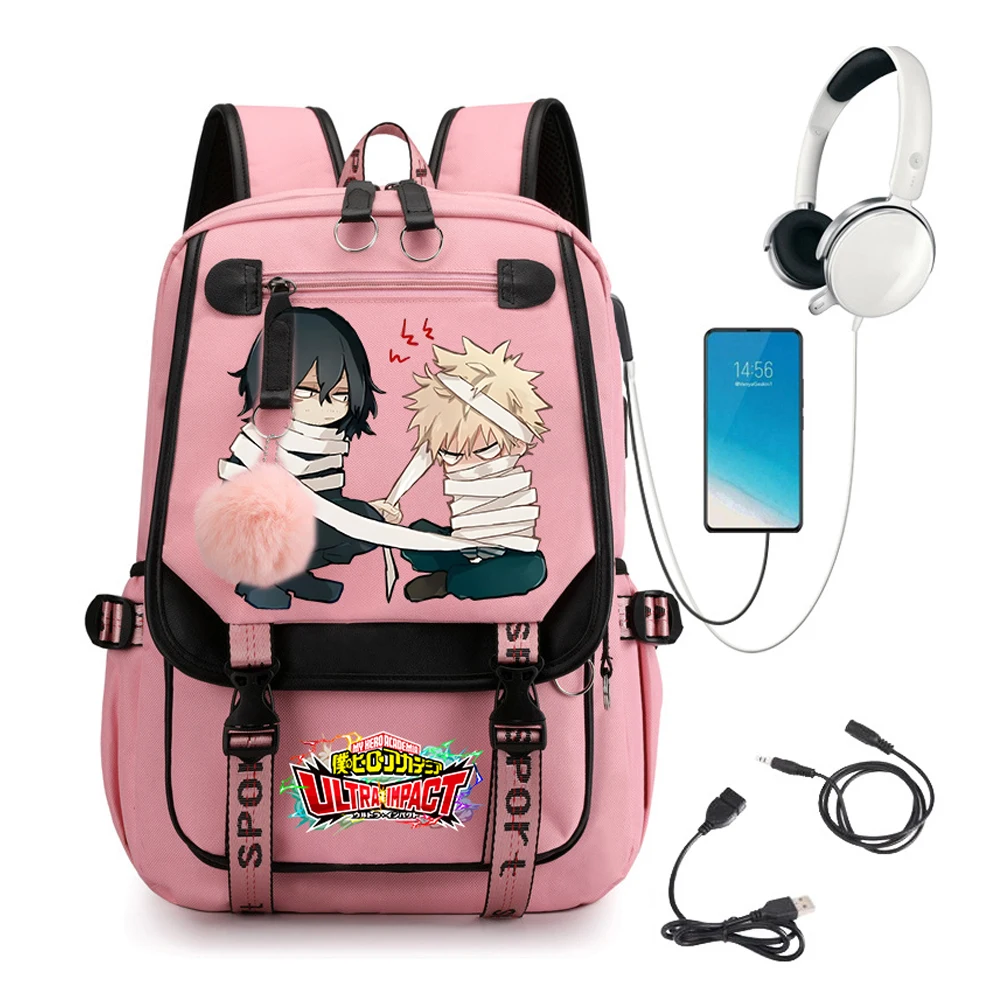 My Hero Academia Girls School Bags Kawaii Shoto Todoroki Chibi School Backpack for Teenager Girl Boku No Hero Academia Anime Bag