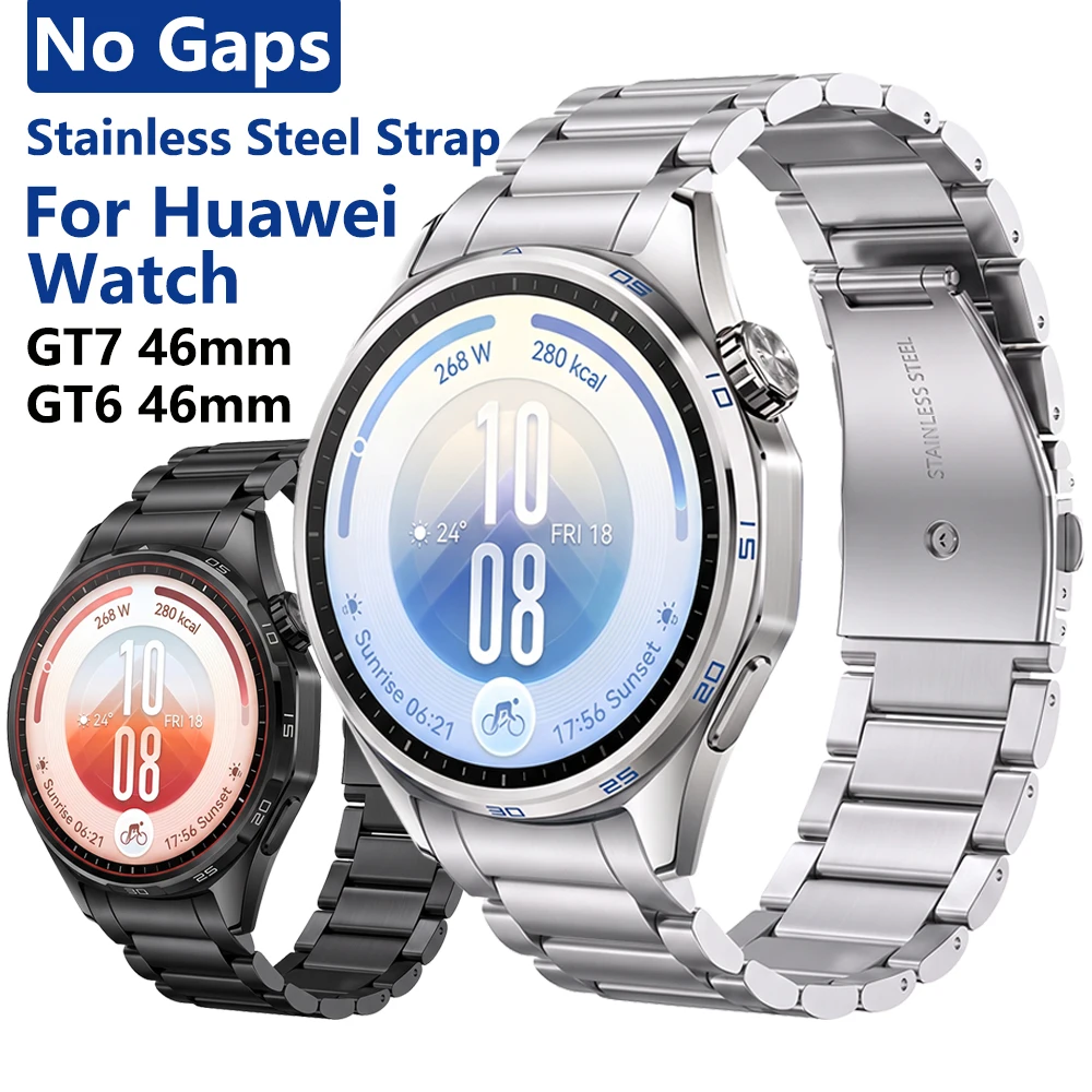 Nahtloses Edelstahlarmband für HUAWEI WATCH GT 7 46mm Metallarmband für HUAWEI GT 6 46mm Ersatz-Zubehör