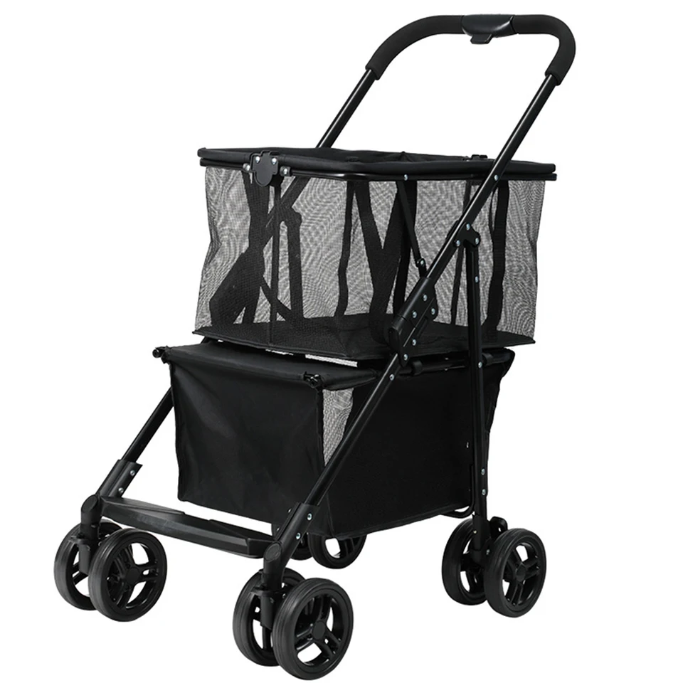 Foldable Shopping Cart with Removable Basket