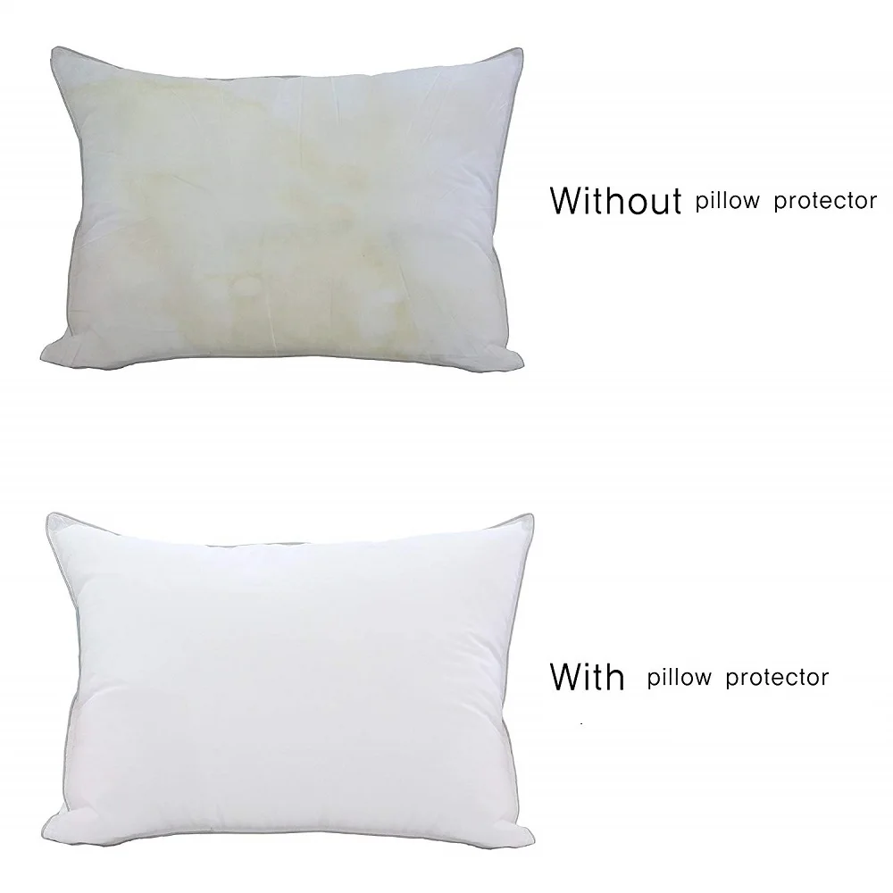 Waterproof Pillow Protector with Zipper Bed Bug Proof Pillowcase Protects Against Dust Mite &Stains Allergens