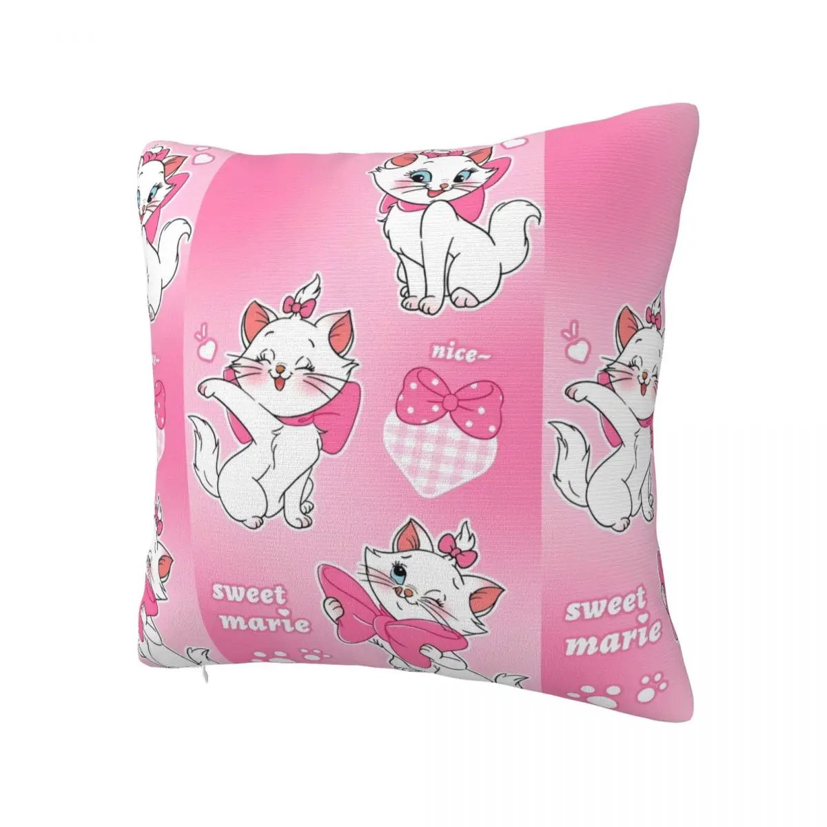 Pink Cat Marie Pillow Case Cushion Cover Polyester Custom DIY Pillow Cover Novelty Pillowcases For Sofa Car Home Decor