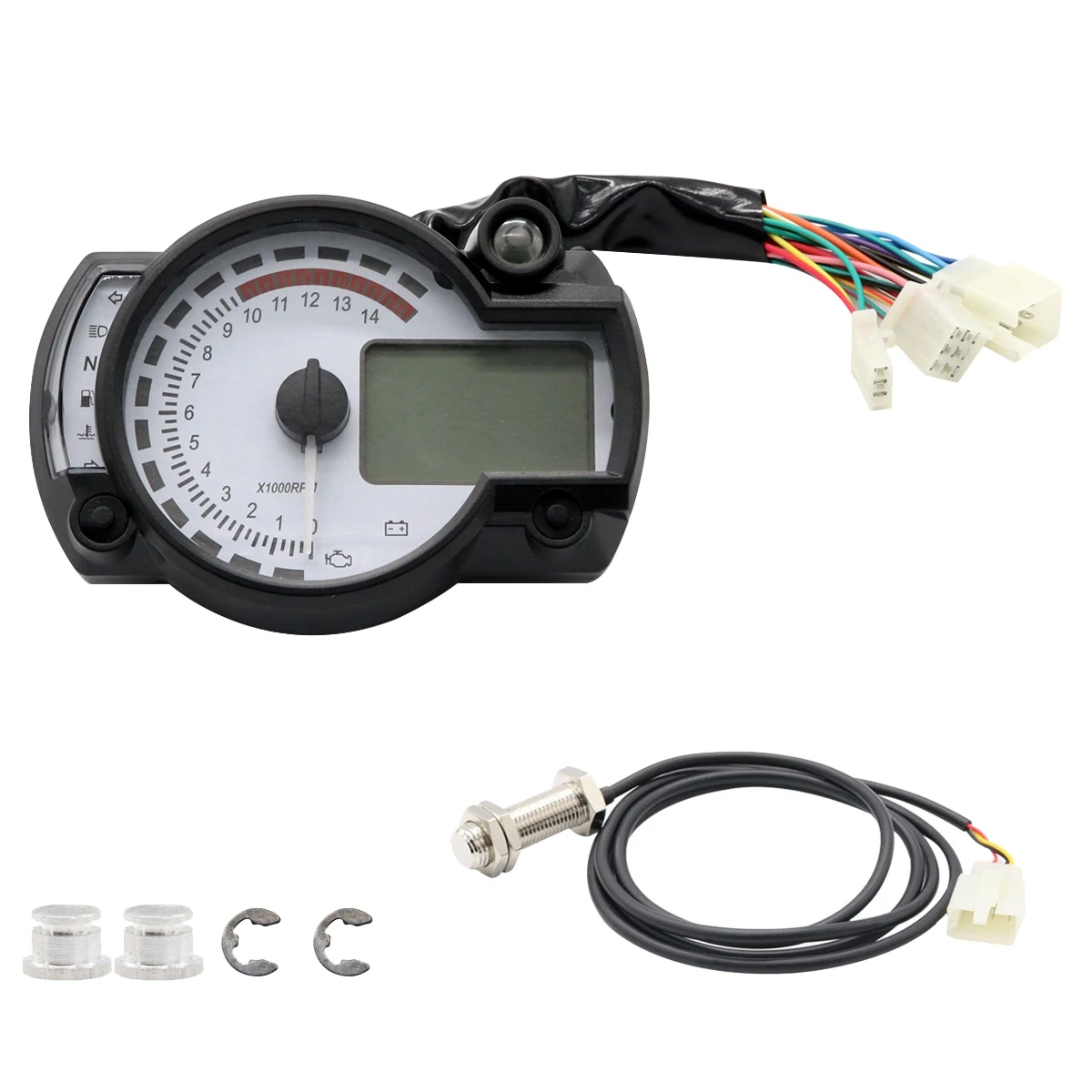 Motorcycle Speedometer 7 Colors LCD Digital Odometer for RX2N MAX 299KM/H Moto Dashboard Motorcycle Speedometer 12V