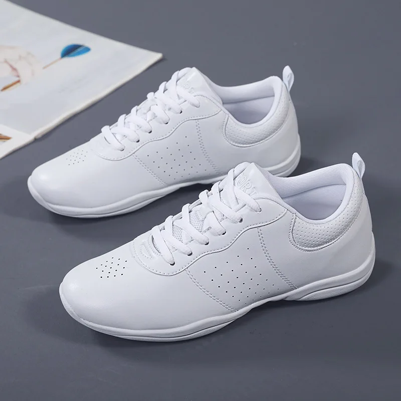 Aerobics Training Sports Shoes Woman Men Children Leather Upper Non-Slip Soft Bottom Modern Dancing Fitness Cheerleading Shoes