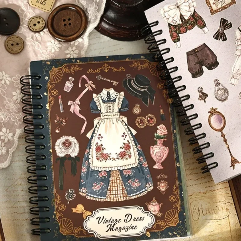 50pcs Laser No White Edge Coil Sticker Book Vintage Dress Magazine Series Large Quantity Journal Supplies Cute Stickers