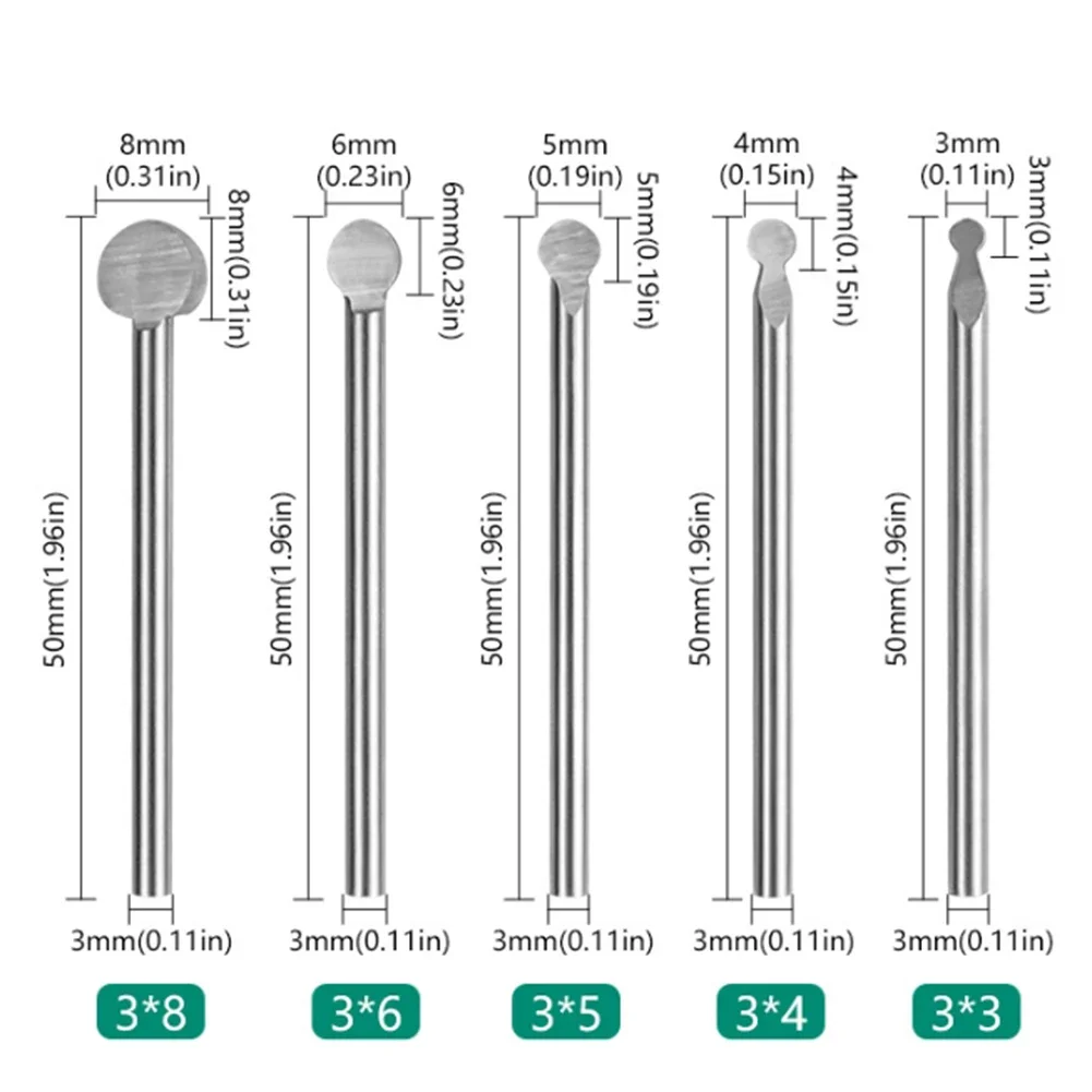 Wood Carving Cutter Electric Grinder Head Drill Bits 3mm Shank Woodworking Engraving Head HSS Milling Cutter Head Power Tools
