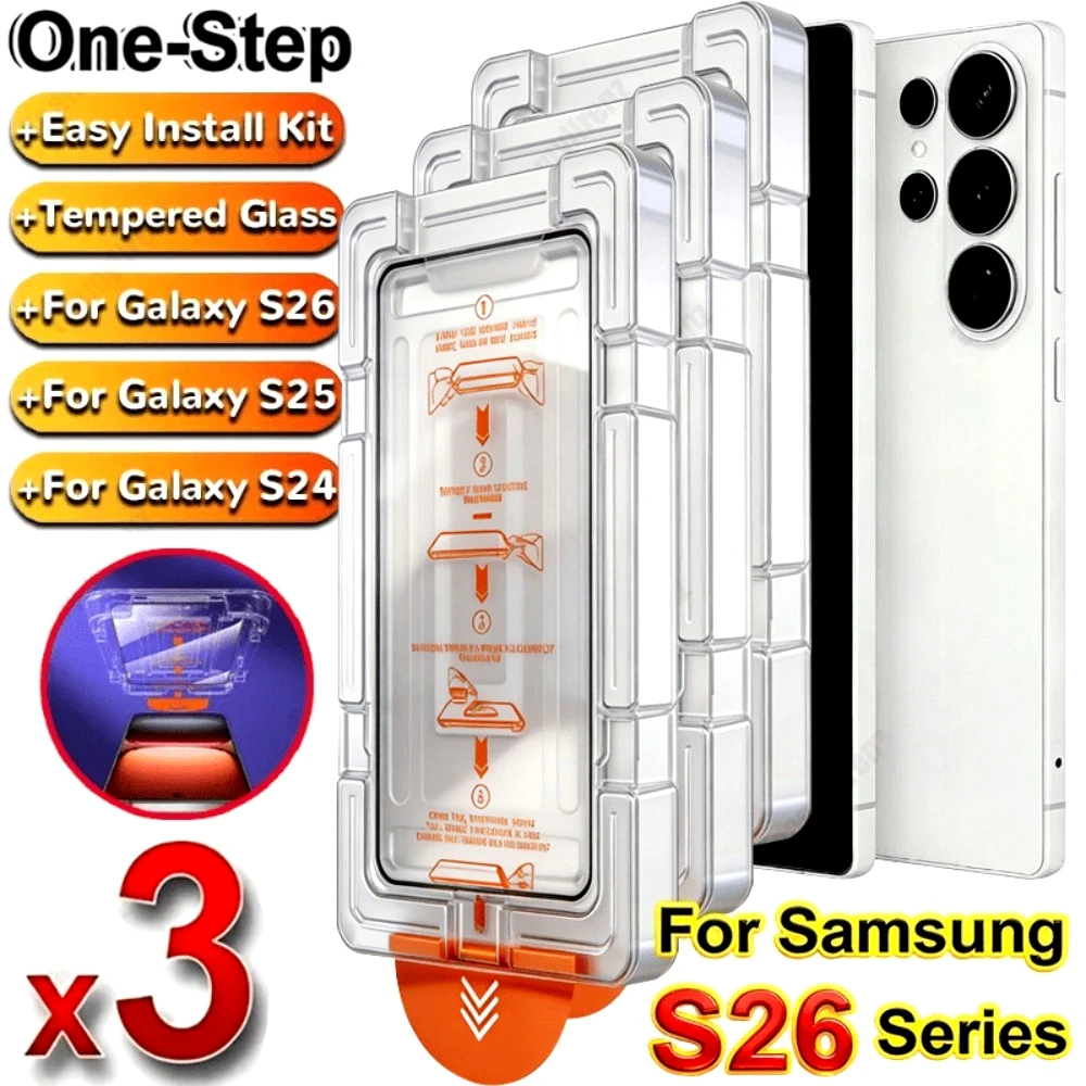 

Защитное стекло Ultra Clear (3 шт.) для Samsung Galaxy S26 S25 S24 S23 Ultra S22 S21 Plus S25 S24 S23 FE, простая установка