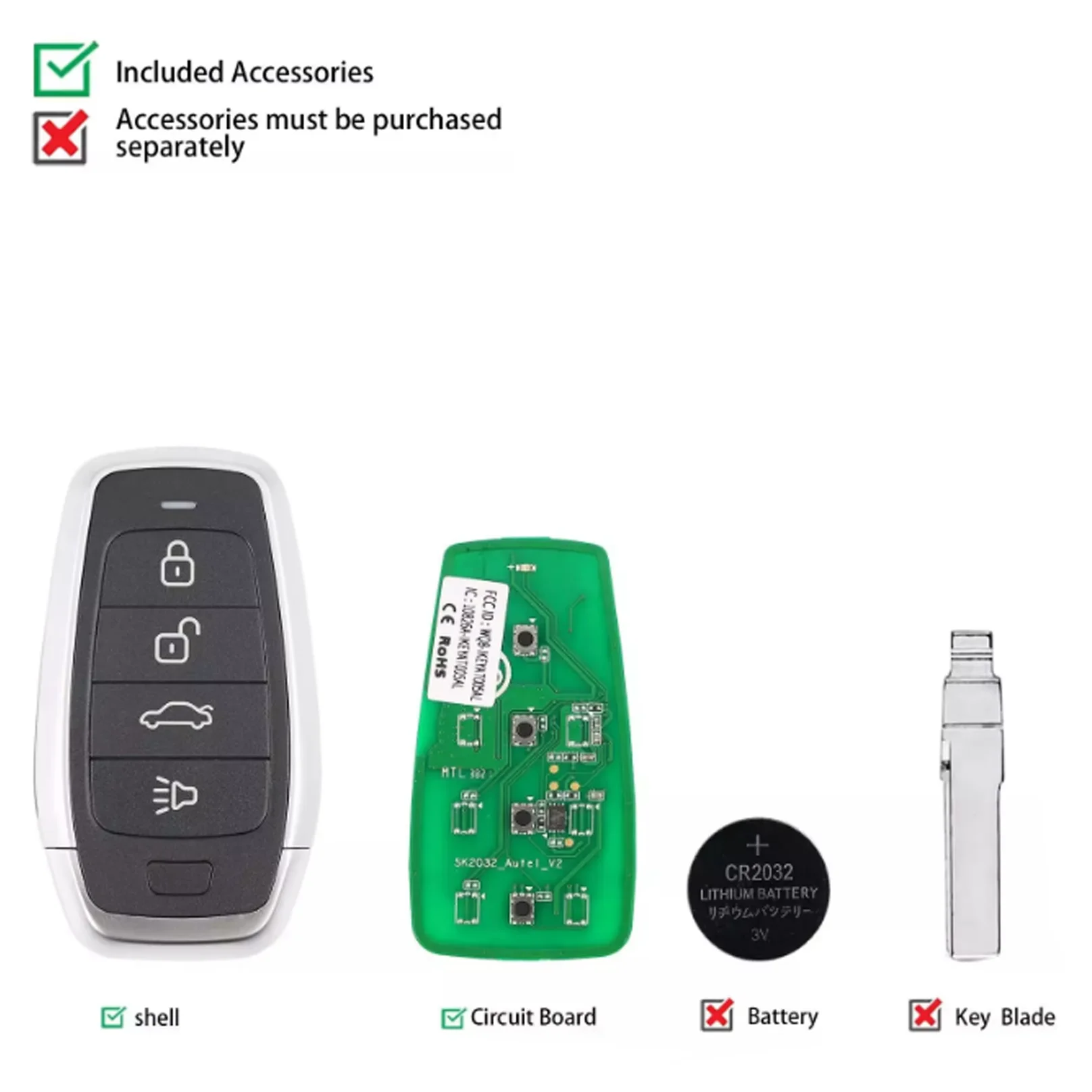 Autel IKEYAT004CL AT004CL Universal Smart Remote Key 4 Buttons AUTEL SMART KEY For Autel Smart Key For KM100 IM508 IM608
