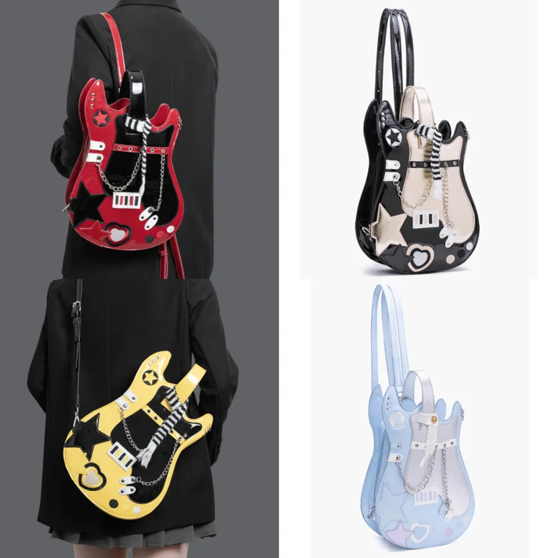 

Bass Guitar Y2K Itabag Backpacks Subculture Bar Millet Zip Board Transparent Back To School High Capacity Crossbody Shoulder Bag