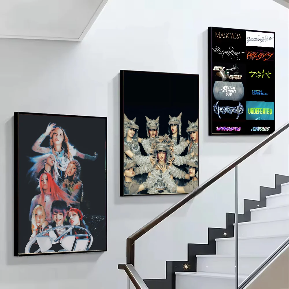 1 قطعة Xg Kpop ملصق فني ذاتي اللصق مقاوم للماء ورقة ملصق مقهى بار غرفة جدار ديكور