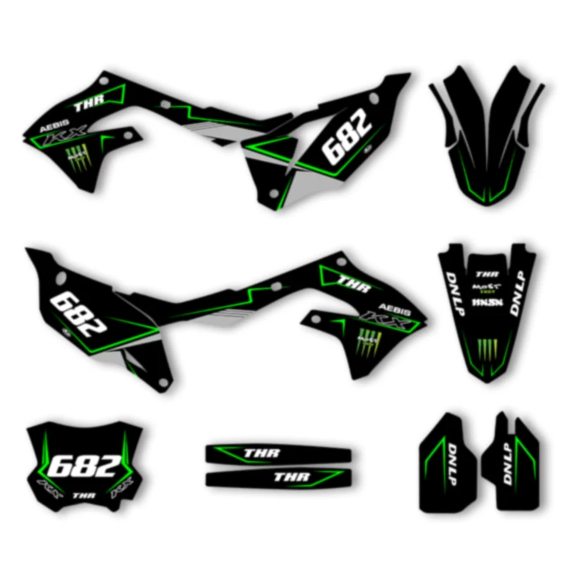 DSMTECH For KAWASAKI KXF450 KX 450 2019 2020 2021 2022 2023 KXF250 KXF 250 2021-2024 Motorcycle Graphics Decals Sticke 009