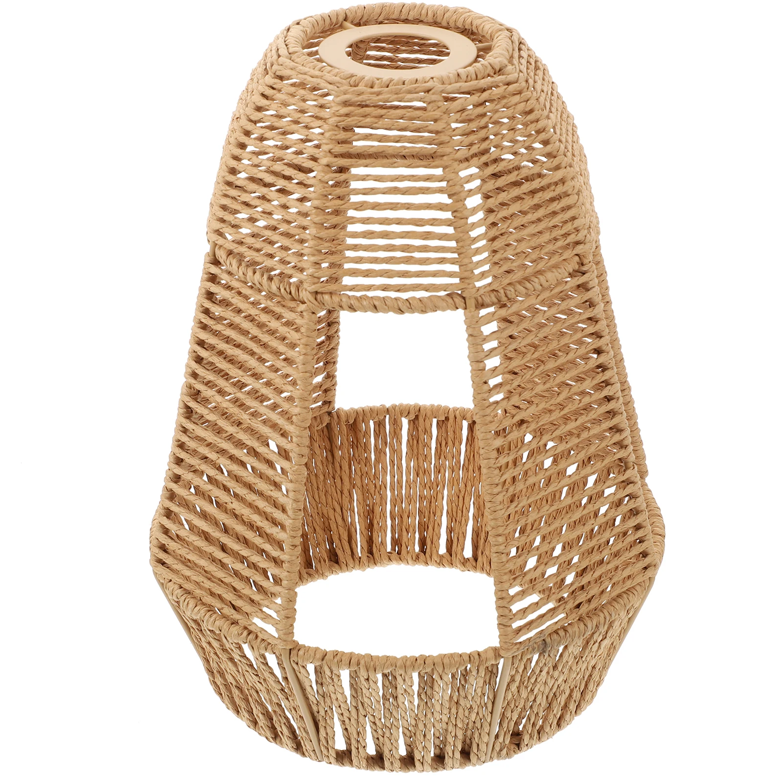 

Woven Lamp Shade Rustic Style Ceiling Light Home Decorative Durable Natural Bedroom Living Room Use Ceiling Lamp Cover Reusable